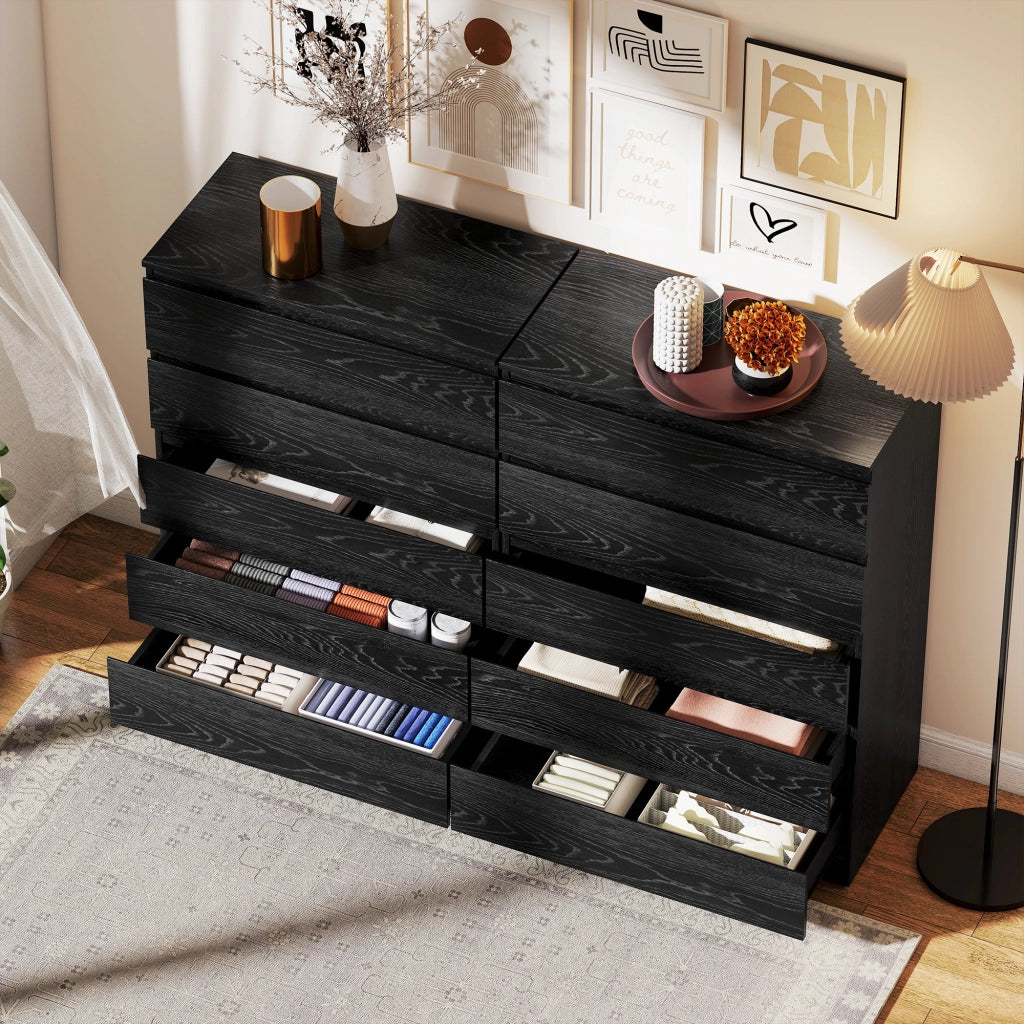 Cassettiera 5 Cassetti Moderna per Camera Soggiorno Ufficio ¨C Minimal ¨C Nero 77x40x111,5 cm