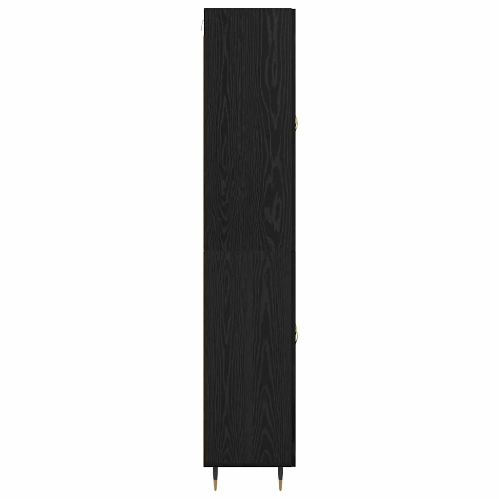 Credenza-Buffet-Armadio da cucina Rovere Nero 69,5 x 34 x 180 cm Legno multistrato 409981