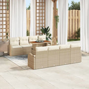 Set Divano da Giardino 9 pcs Beige Poly Rattan 3358297
