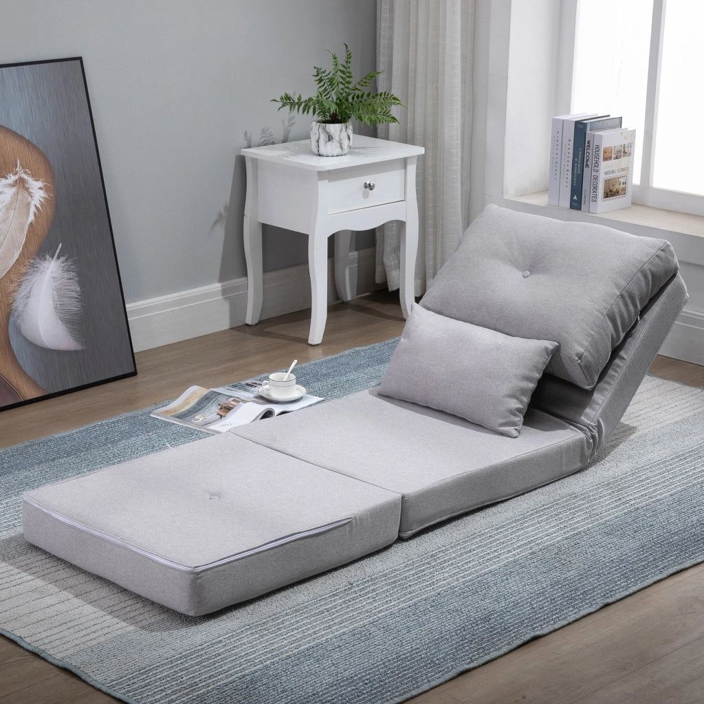 Poltrona letto regolabile ¨C Minimal ¨C grigio chiaro con cuscino