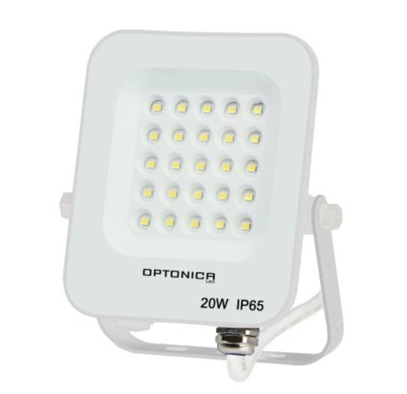 Proiettore led 20 watt slim metallo bianco ip65 equivalente 115 watt *** temperatura colore lampada 6000k bianco fred...