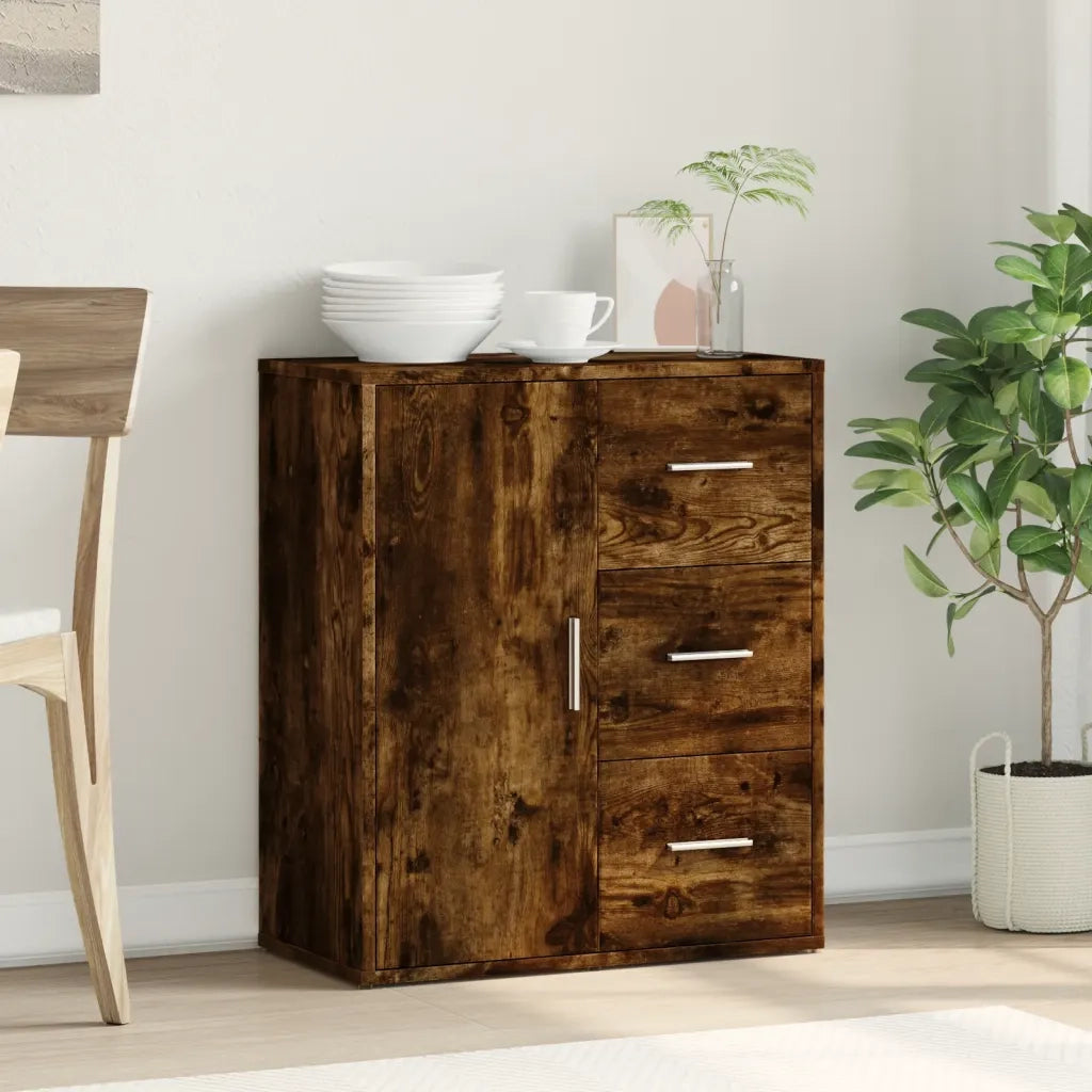 Credenza-Buffet-Armadio da cucina Rovere Fumo 60x31x70 cm in Legno Multistrato 491337