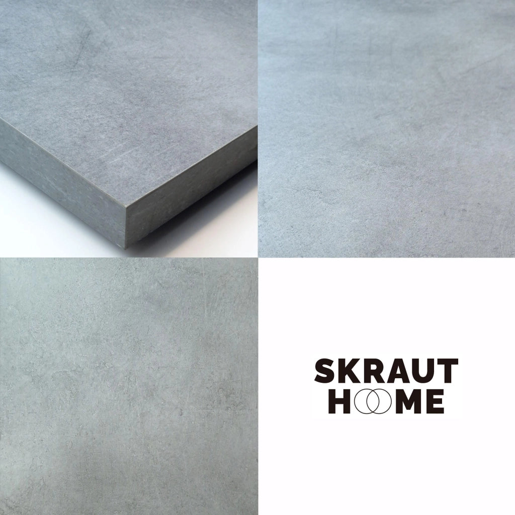 Consolle allungabile, 140x90x73cm, Per 6 persone, Gambe in legno, grigio cemento RF3033