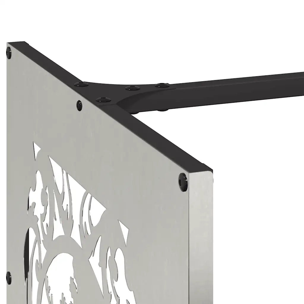 Rastrelliera per Legna da Ardere 40x40x40 cm in Acciaio Inox 864253