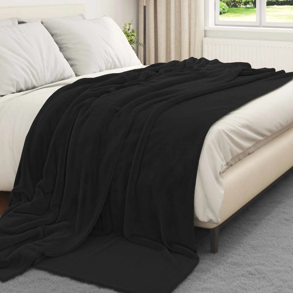 Coperta Nero 220 x 240 cm Panno 42016779