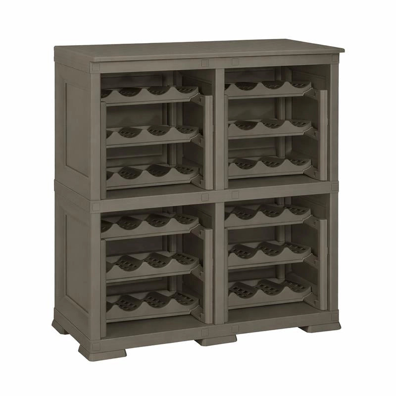 SCAFFALE PORTABOTTIGLIE PER 48 BOTTIGLIE 79X42,5X85,5 CM – CANTINETTA MODERNA A VISTA SENZA ANTE, MOBILE VINO MODULARE