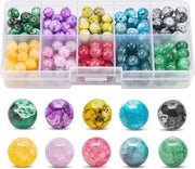200 pezzi di cristalli di vetro 8 mm per creare gioielli - cristalli rotondi in 10 colori
