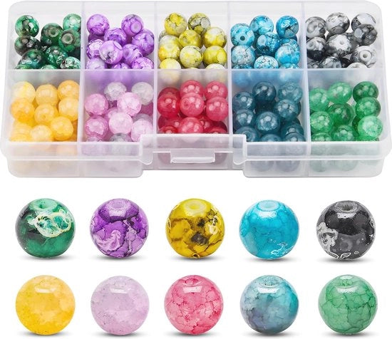 200 pezzi di cristalli di vetro 8 mm per creare gioielli - cristalli rotondi in 10 colori