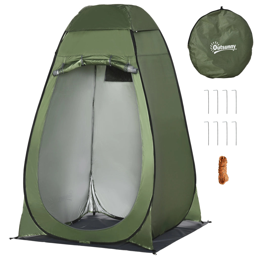 Tenda Doccia Campeggio Portatile ¨C Xylo ¨C Verde Oliva con Tasca e Borsa Trasporto UV 20+ 126x124x189cm