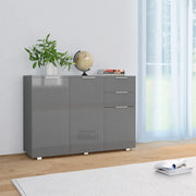 Credenza-Buffet-Armadio da cucina Grigio Lucido 107x35x80,5 cm
