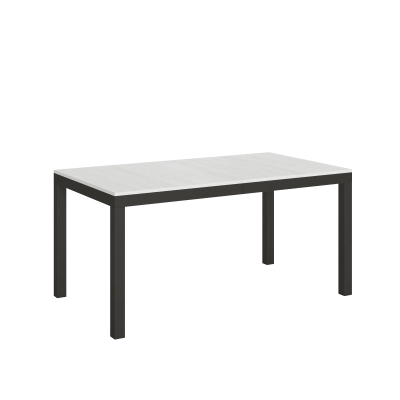 Tavolo allungabile 90x160/420 cm Everyday Evolution telaio Antracite - Bianco Frassino