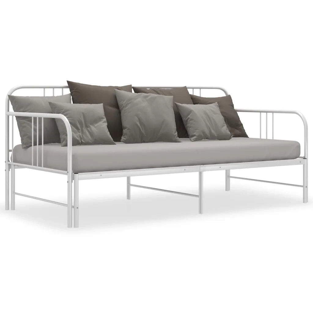 Telaio Divano Letto Estraibile Bianco in Metallo 90x200 cm 324753