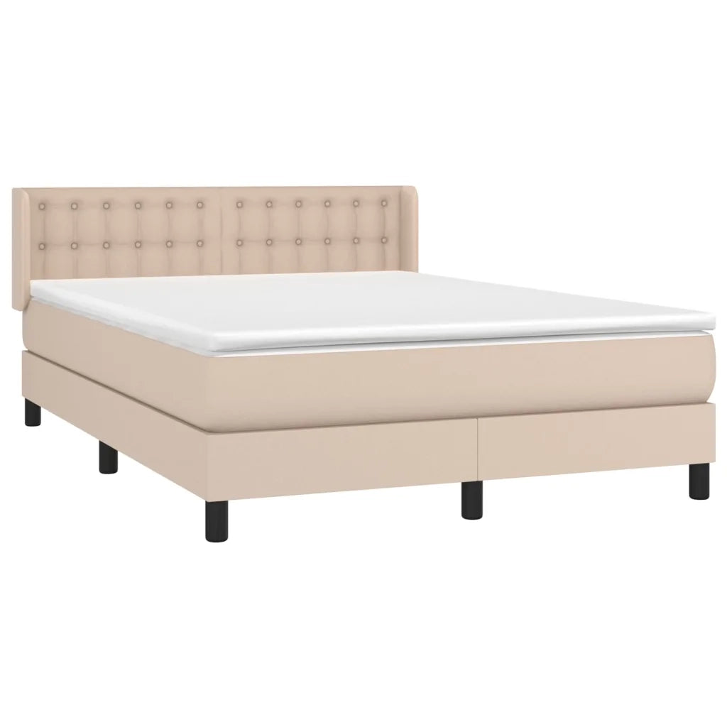 Giroletto a Molle con Materasso Cappuccino 140x200cm Similpelle