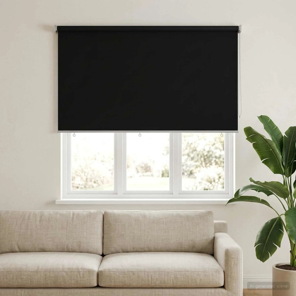 Voletta a rullo | Tenda a rullo con protezione UV Nero 180 x 140 cm Poliestere