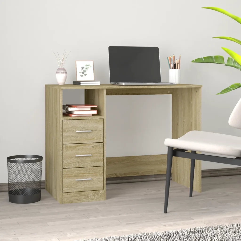 Scrivania Cassetti Rovere Sonoma 102x50x76 cm Legno Multistrato 823035