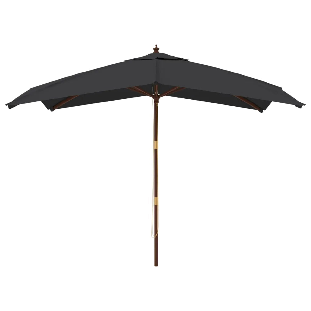 Ombrellone da Giardino con Palo in Legno Nero 300x300x273 cm 363197