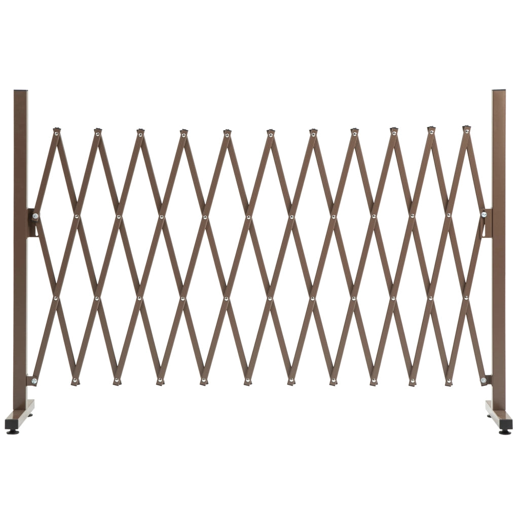 Recinzione per Giardino Regolabile ¨C Minimal ¨C Marrone Scuro Metallo Alluminio 300x31x103.5 cm