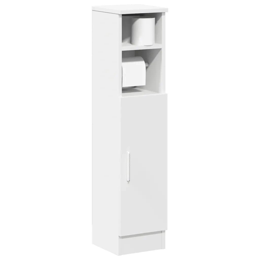 Mobile da Bagno con Portarotolo Bianco 20,5x22x90 cm 858497
