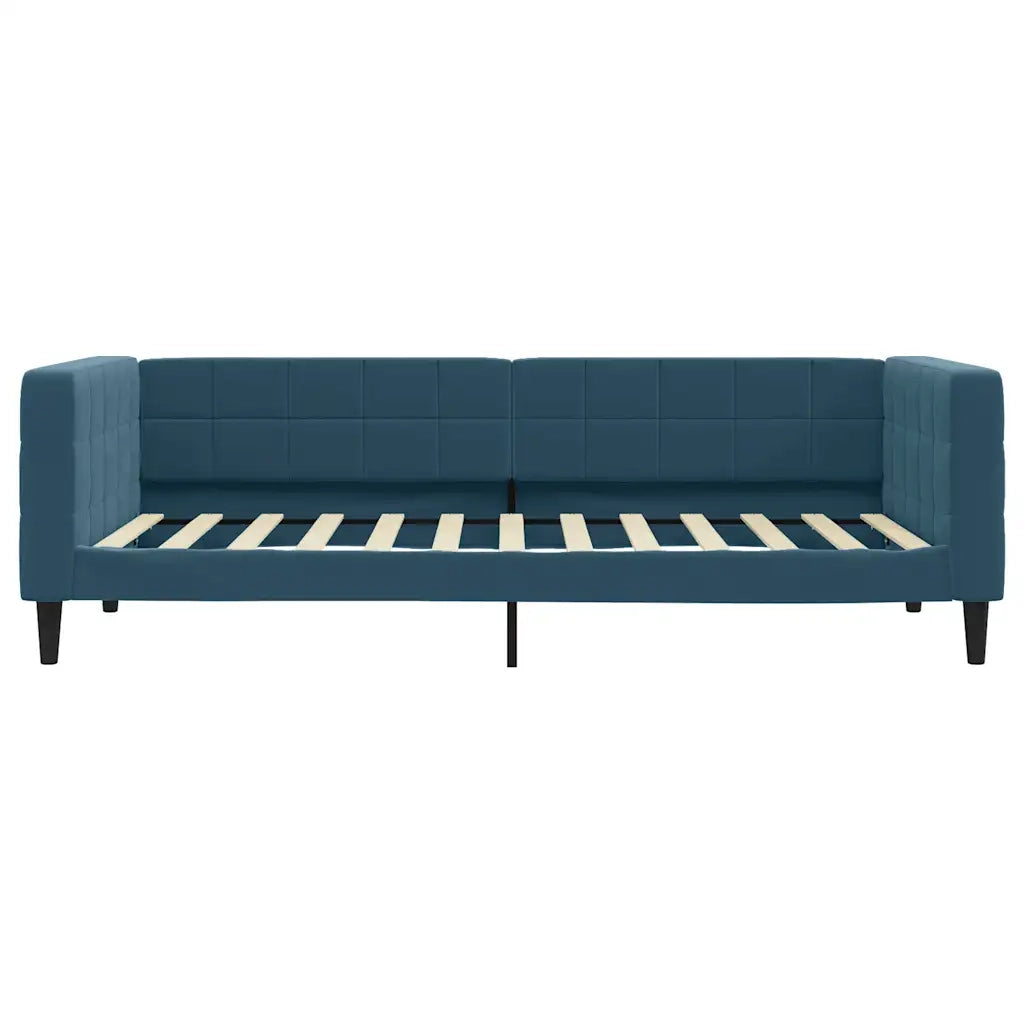 Divano Letto Estraibile con Cassetti Blu 100x200 cm in Velluto 3196745