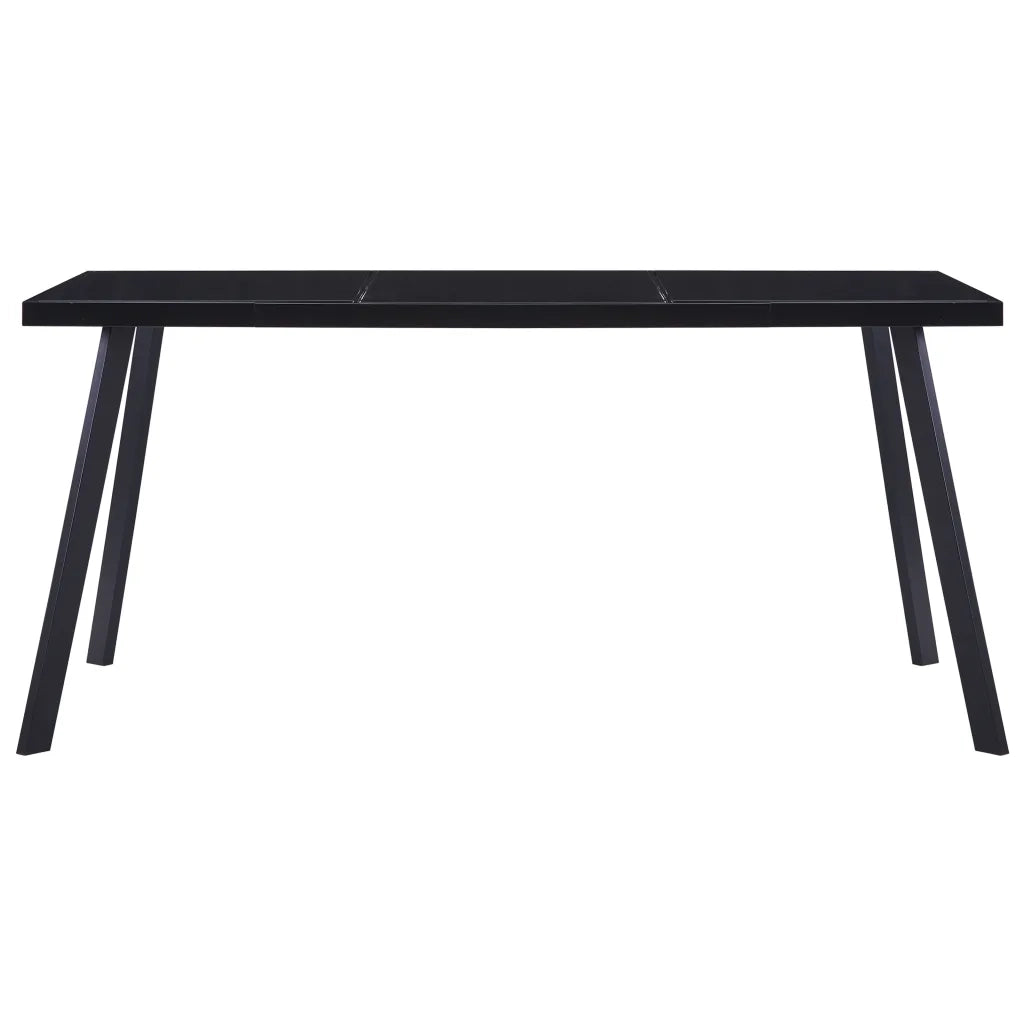 Tavolo da Pranzo Nero 180x90x75 cm in Vetro Temperato 281875
