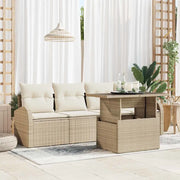 Set Divano da Giardino 5 pcs Beige Rattan in Polipropilene 3357284