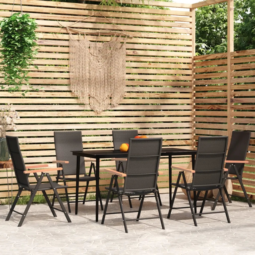 Set da Pranzo da Giardino 7 pz Nero 3099122