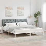 Letto con Testiera Rivestita con testiera Bianco 200 x 200 cm 3394382