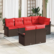 Set Divano da Giardino con cuscino 7 pcs Marrone Poly Rattan 3354073