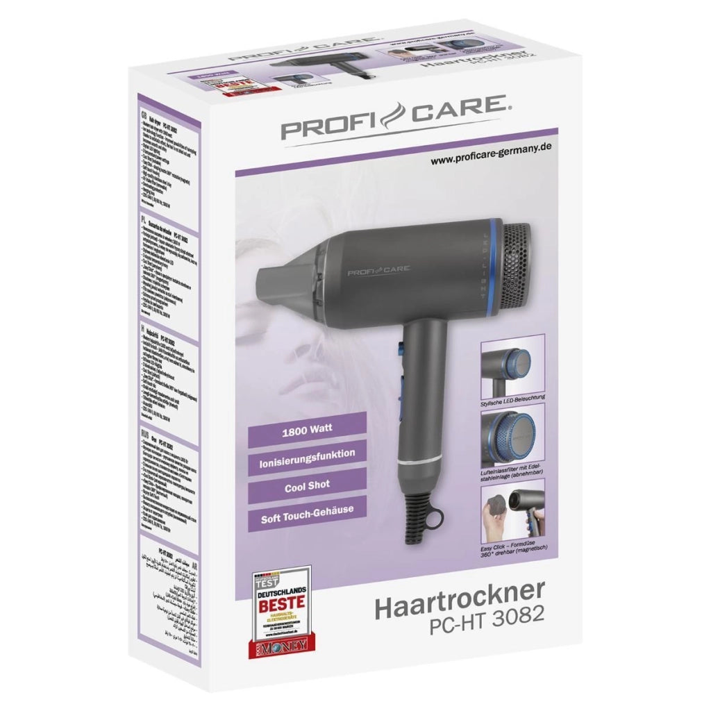 ProfiCare 330820 asciuga capelli 1800 W Blu, Grigio