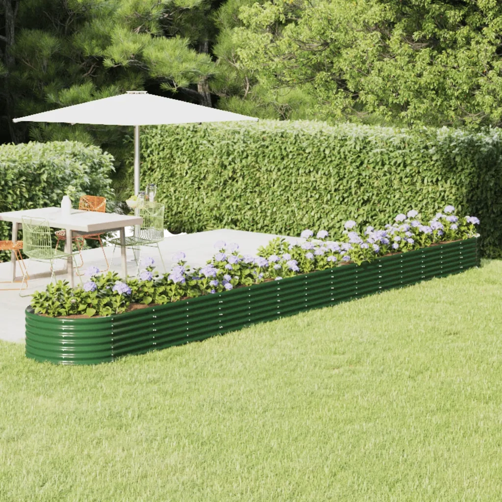 Letto Giardino Acciaio Zincato 620x80x36 cm Verde 318943