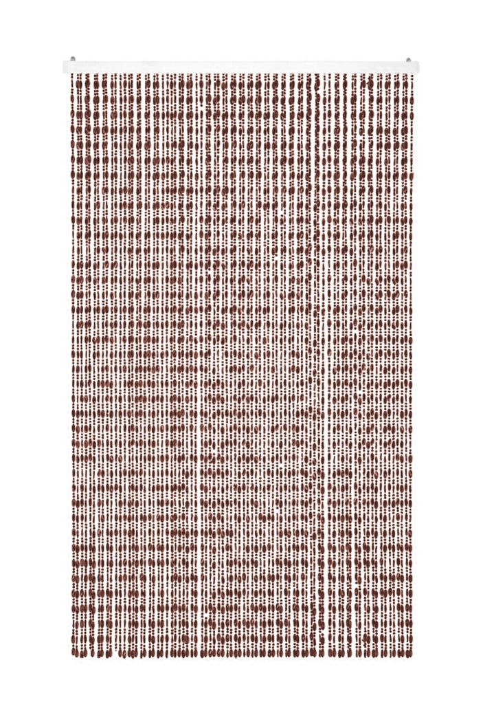 Tenda Antimosche per Porta Finestra A Pannello Con Telaio In PVC, In più Colori, Moschiera con Corde a Perline per Esterno Interno Fili a Caduta Caffe - 120 x 220 Cm