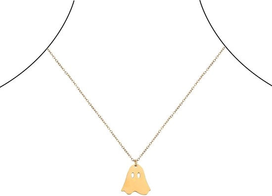 Cadeau per Festa in Oro con Pendente e Supporto per Orecchini in Acciaio Inossidabile - Lunghezza 45+5 cm