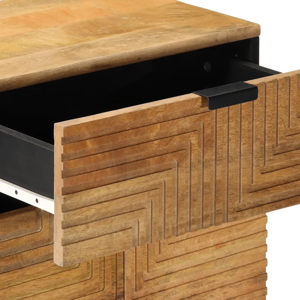 Comodino Marrone 50x33x60 cm in Legno Massello di Mango 4017731