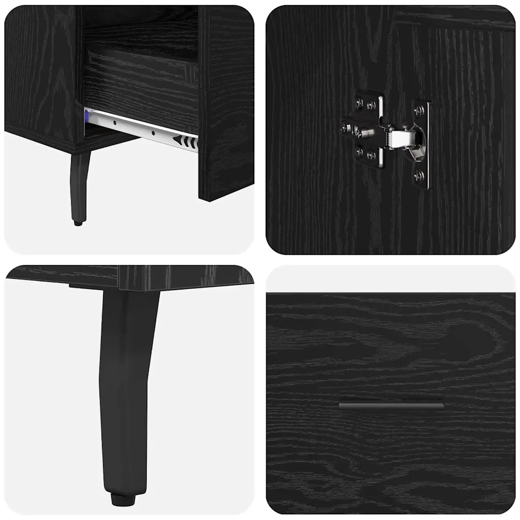 Credenza-Buffet-Armadio da cucina Rovere Nero 69,5 x 31 x 115 cm Legno multistrato 909647