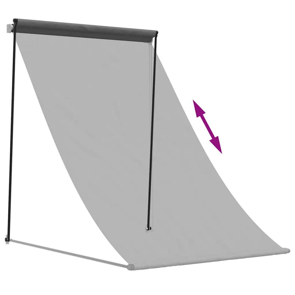 Tenda da Sole Retrattile Antracite 100x150 cm Tessuto e Acciaio 368750