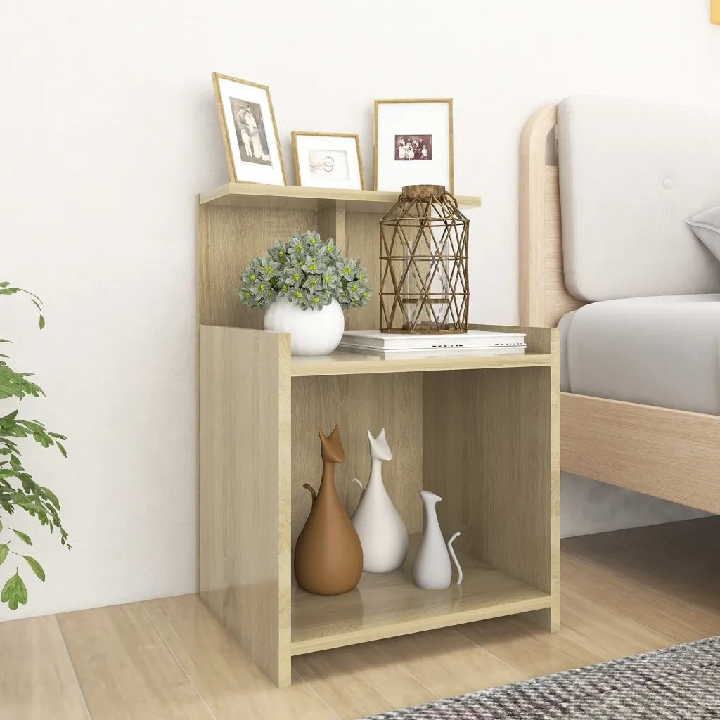 Set di 2 Comodini | Armadio da Notte | Mobiletto da notte Rovere Sonoma 40x35x60 cm in Legno Multistrato