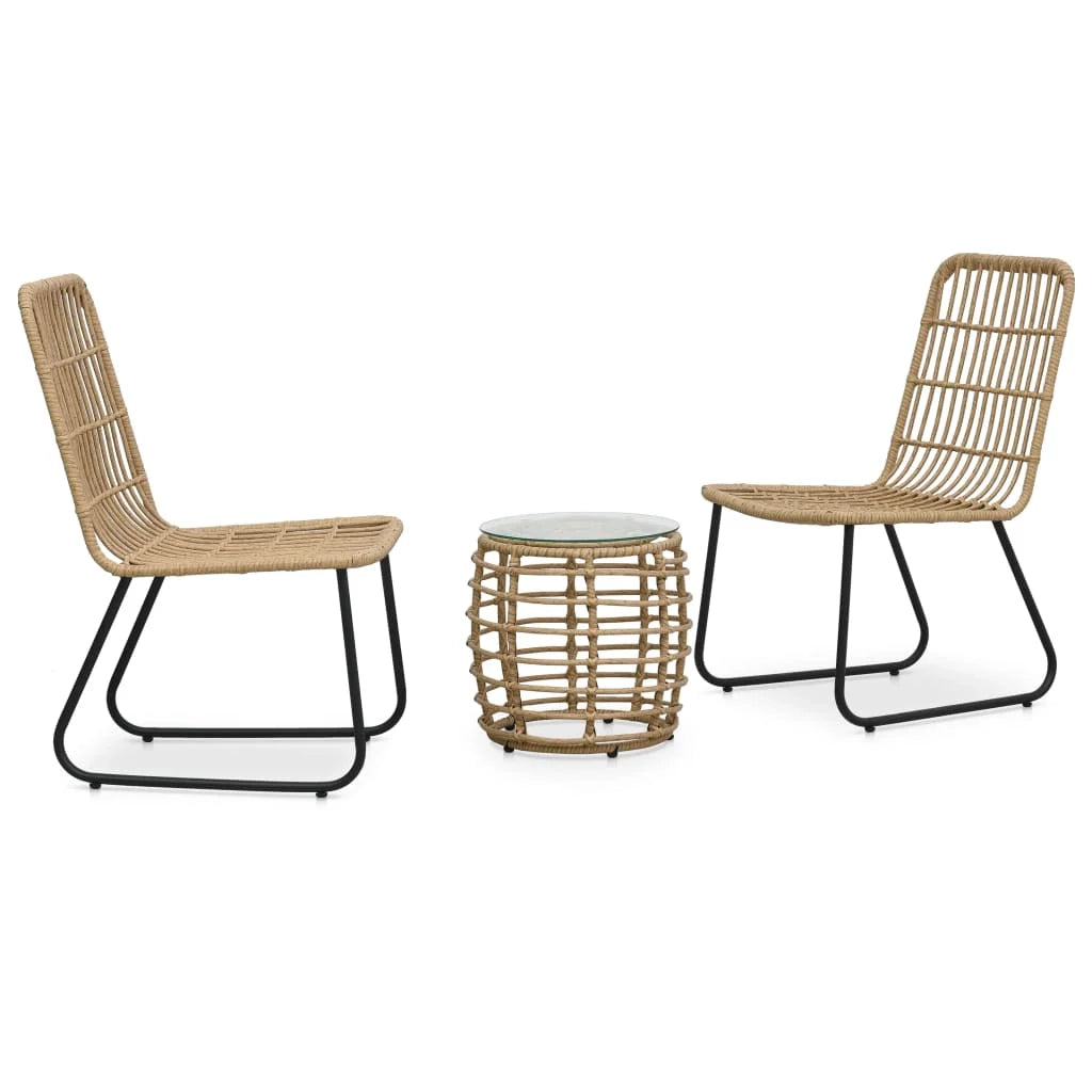 Set da bistrot da 3 pezzi per giardino mobili da esterno per patio finitura in resina intrecciata in rovere 02_0013522