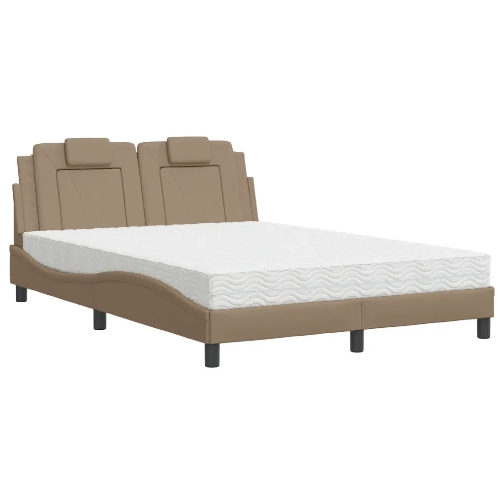 Letto matrimoniale | Letto per adulti | Letto Viana con Materasso Cappuccino 120x200cm Similpelle