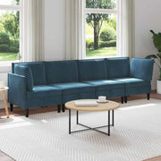 Set di mobili per il soggiorno con cuscino 4 pcs Blu Velluto 3413769