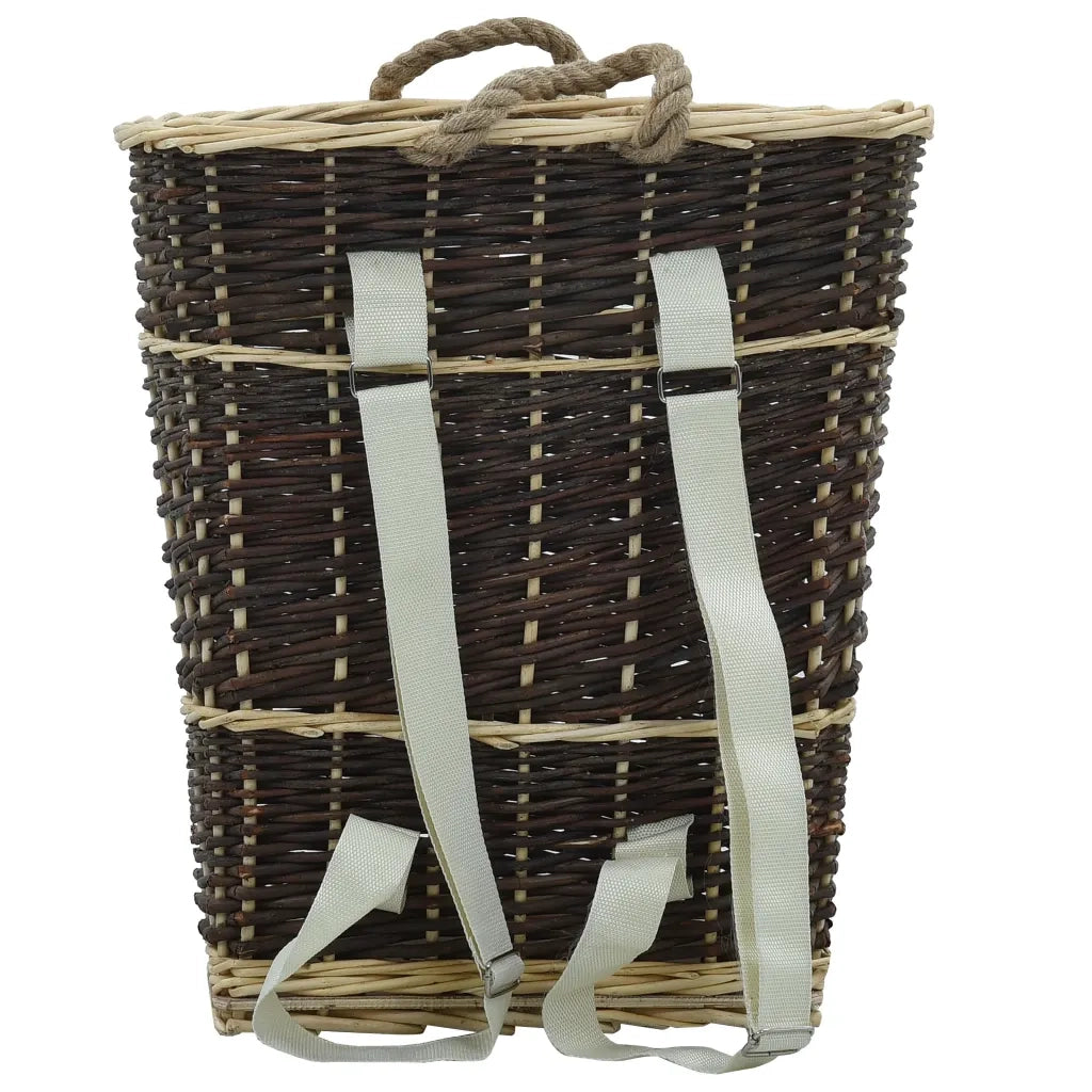 Cesta per Legna con Spallacci 44,5x37x50cm Salice Naturale 286973