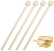 Set a 4 pezzi di bacchette per percussioni - in legno - per xylofono/marimba - 15 cm - in legno naturale - impugnatura ergonomico