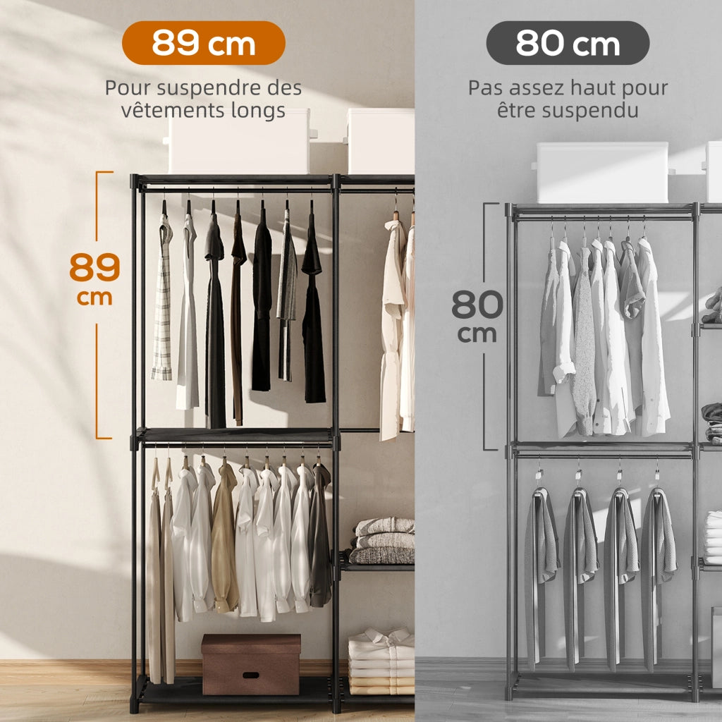 Armadio Guardaroba ¨C zephmum ¨C Nero 111x43x185 cm