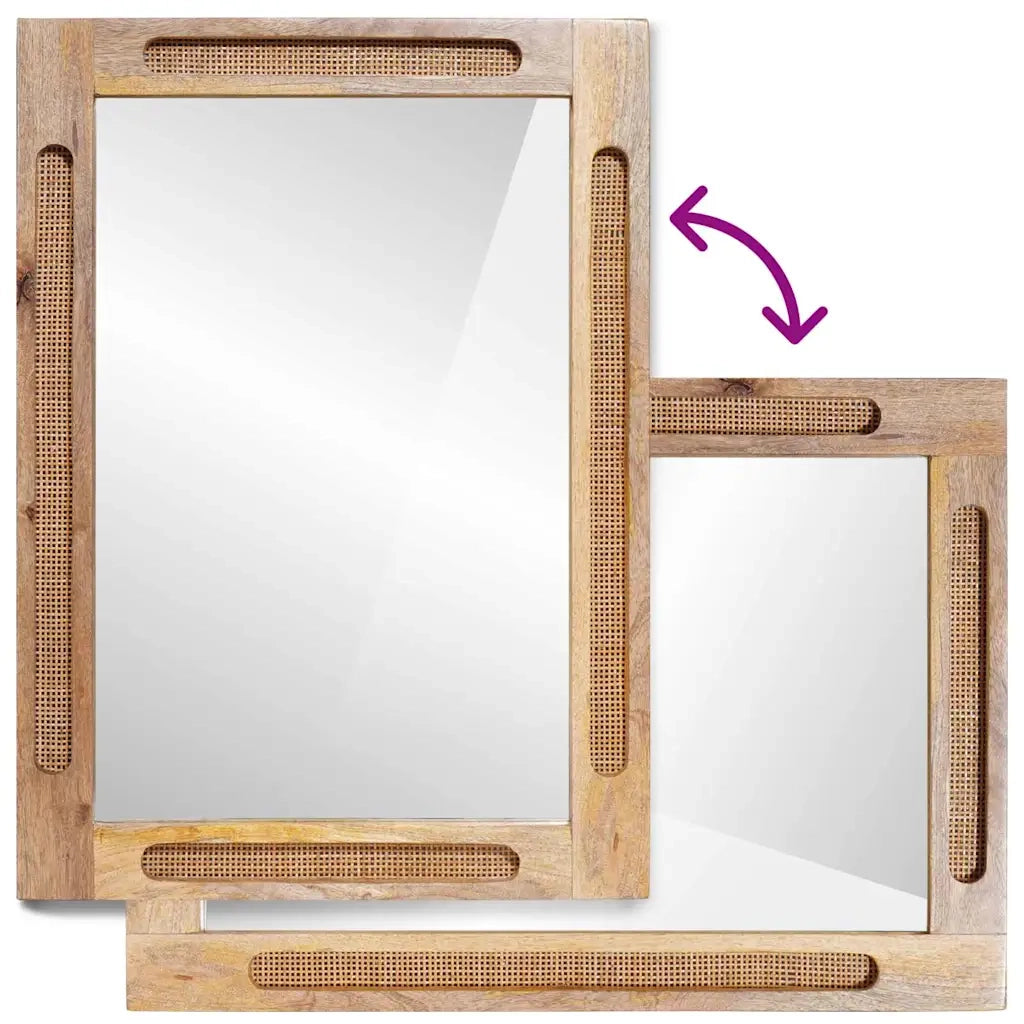 Specchio da Bagno | Specchio decorativo con specchio Marrone 50 x 2,5 x 70 cm