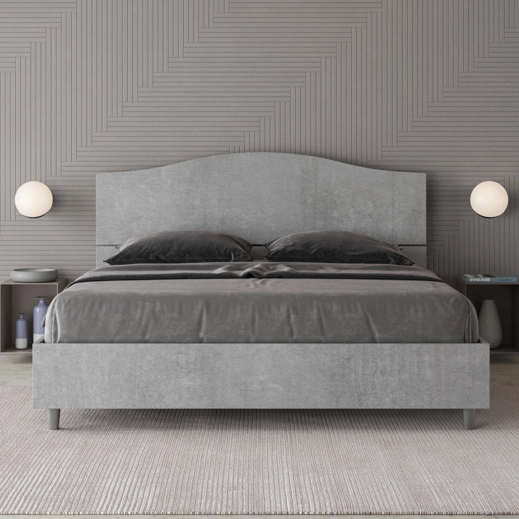 BS COM Letto matrimoniale con rete 160x190 cemento