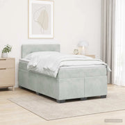Letto con Box Spring, Materasso e LED Grigio Chiaro Velluto 3452156