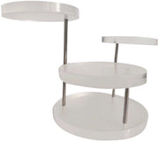 Supporto per dolci in acrilato/metallo con più livelli, display elegante e stabile per gioielli e dessert.