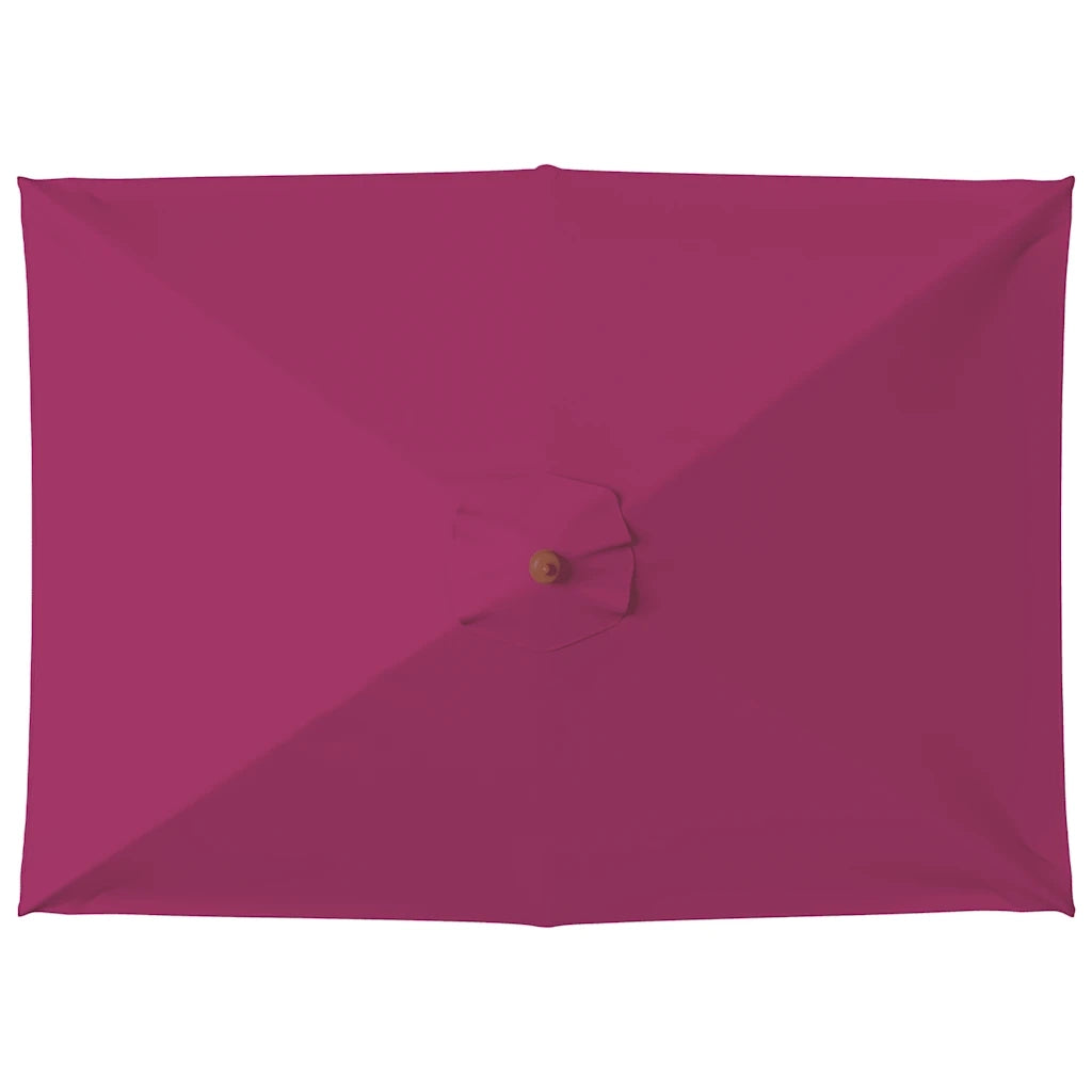 Ombrellone da Esterni Palo in Legno 150x200 cm Rosso Bordeaux 44537