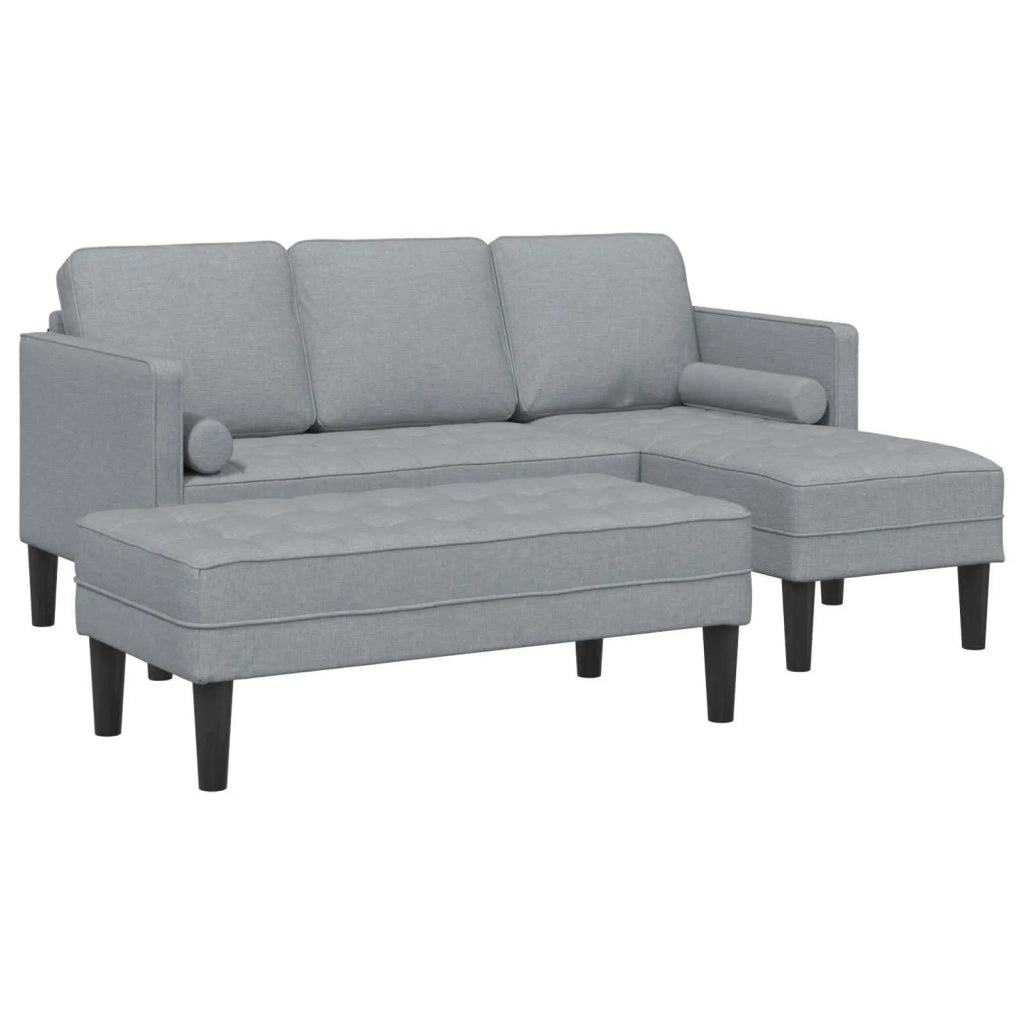 Set di divani 2 pz Grigio chiaro Poliestere 3329252