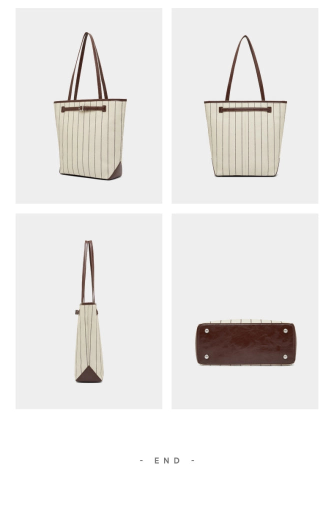 Borsa tote da donna in vera pelle, marrone