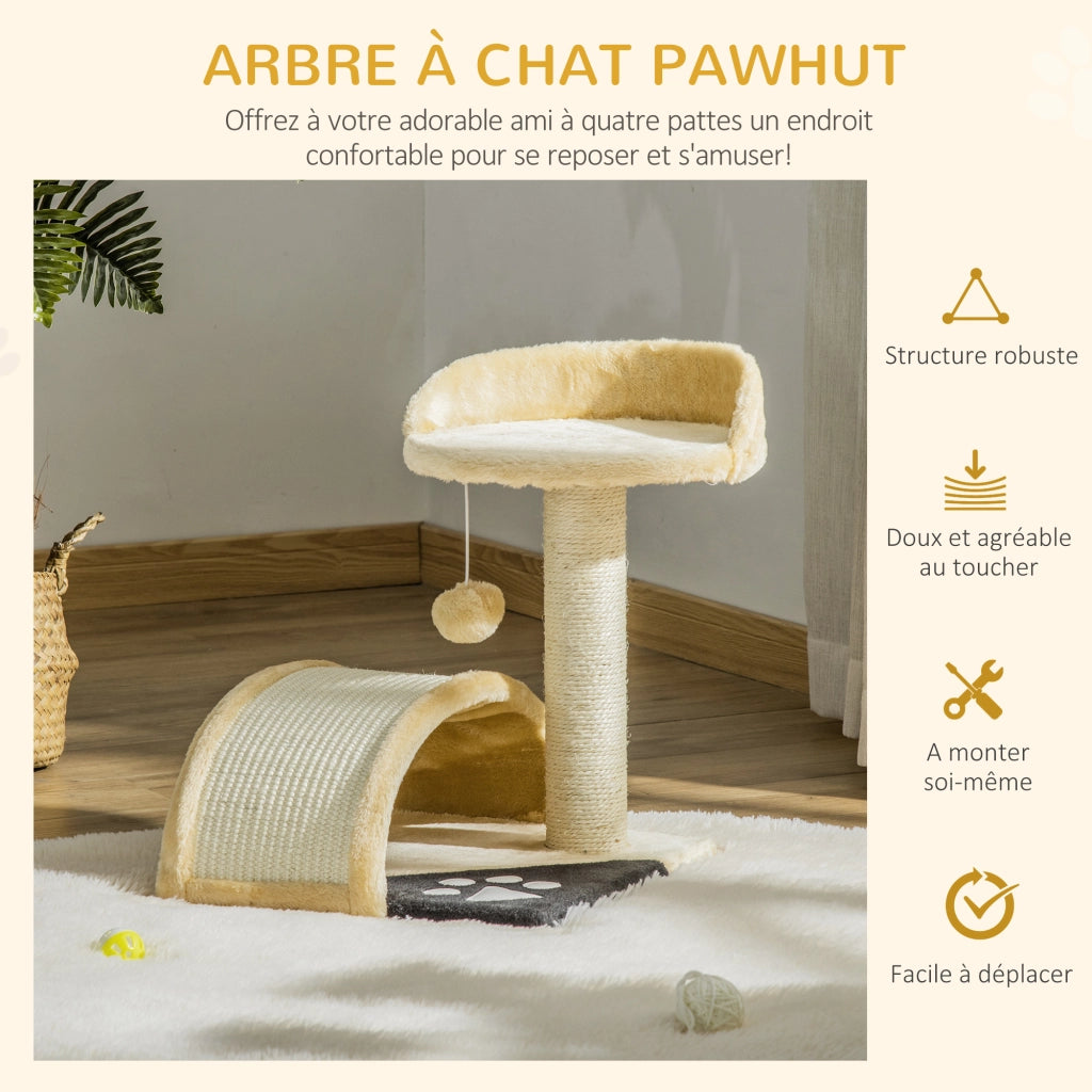 Arbre ¨¤ chat con griffoir e piattaforma ¨C zephmum ¨C naturale beige